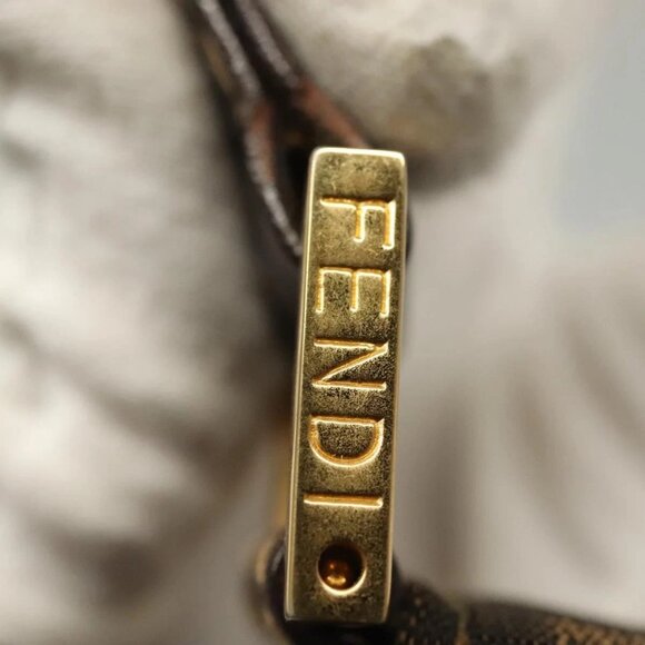 FENDI Zucca Canvas Shoulder Bag Black Brown Auth 129768 - Picture 11 of 16
